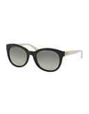 Michael Kors Champagne Beach 53mm Round Sunglasses - BLACK