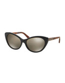 Michael Kors Paradise Beach 54mm Cat-Eye Sunglasses - BLACK