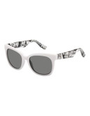 Mcq By Alexander Mcqueen Rectangular Sunglasses MCQ0001/S - WHITE