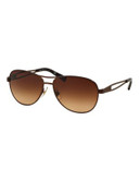 Ralph By Ralph Lauren Eyewear Open-Temple 58mm Aviator Sunglasses - BROWN