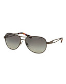 Ralph By Ralph Lauren Eyewear Open-Temple 58mm Aviator Sunglasses - GUNMETAL