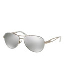 Ralph By Ralph Lauren Eyewear Open-Temple 58mm Aviator Sunglasses - SILVER