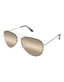 Vince Camuto VC650 60mm Mirrored Aviator Sunglasses - SILVER/GOLD