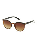 Topshop Lexi Round Sunglasses - BROWN