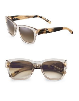 Burberry 54mm Contrast Wayfarer Sunglasses - TRANSPARENT GREY