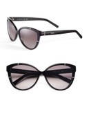 Chloé Round Tip Cat-Eye Sunglasses - BLACK