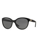 Versace Treasure Greca Cateye Sunglasses - BLACK
