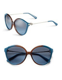 Michael Kors Mykonos 58mm Cat Eye Sunglasses - BROWN/BLUE OMBRE