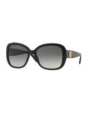 Versace Rock Icons Medusa Square Sunglasses - BLACK