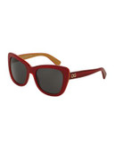 Dolce & Gabbana Streetwear 54mm Butterfly Sunglasses - RED MARBLE