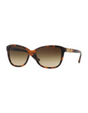 Versace Pop Chic 57mm Cat-Eye Sunglasses - TORTOISE