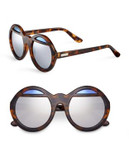 Le Specs Hall of Mirror Bi-Lens Sunglasses - MILKY TORTOISE WITH SILVER MIRRORED LENSES