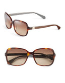 Diane Von Furstenberg 57mm Square Geo Print Sunglasses - TORTOISE