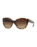 Versace Rock Icons 56mm Round Sunglasses - TORTOISE