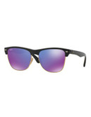 Ray-Ban Flash 57mm Clubmaster Sunglasses - BLACK WITH PURPLE MIRRORED LENSES (8771M) - MEDIUM