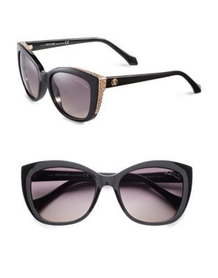 Roberto Cavalli RC888S 54mm Cat Eye Sunglasses - SHINY BLACK