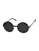 Le Specs Jester 51mm Round Sunglasses - SATIN BLACK