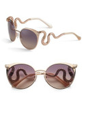 Roberto Cavalli RC890S 57mm Cat-Eye Sunglasses - SHINY ROSE GOLD, SHINY PEARL IVORY