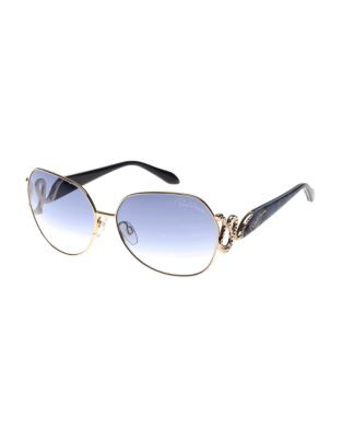 Roberto Cavalli 61mm Square Sunglasses - GOLD/BLUE