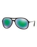 Ray-Ban Alex Aviator Sunglasses - BLACK WITH GREEN MIRRORED LENSES (622/3R) - 59 MM