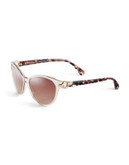Diane Von Furstenberg Tortoise Cat-Eye Sunglasses - POWDER PINK