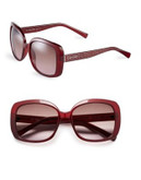 Calvin Klein 56mm R693S Square Sunglasses - CRYSTAL RED
