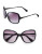 Calvin Klein 65mm Square Wrap Sunglasses - BLACK