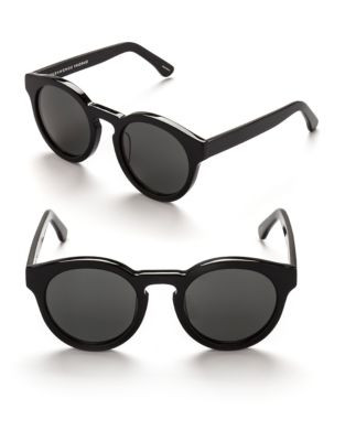 Sunday Somewhere Kitey 49mm Round Sunglasses - BLACK/SILVER MIRROR