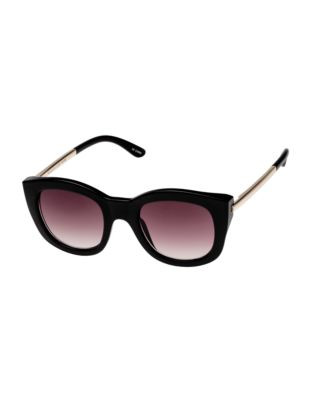 Le Specs Runaways Luxe 50mm Square Sunglasses - BLACK