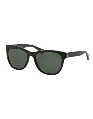 Ralph By Ralph Lauren Eyewear Essential Logo 54mm Square Sunglasses - BLACK