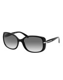 Prada High Fashion Oversized Rectangle Sunglasses - BLACK