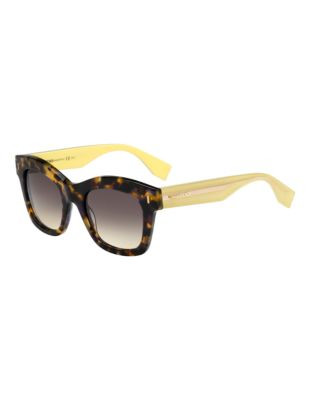 Fendi Square Plastic Sunglasses - YELLOW
