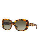 Versace Triple Medusa Square Sunglasses - HAVANA