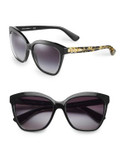 Dolce & Gabbana Gold Leaf 57mm Square Sunglasses - CRYSTAL/BLACK