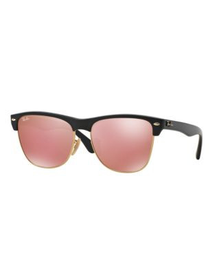 Ray-Ban Flash 57mm Clubmaster Sunglasses - BLACK WITH RED MIRRORED LENSES (877Z2) - MEDIUM