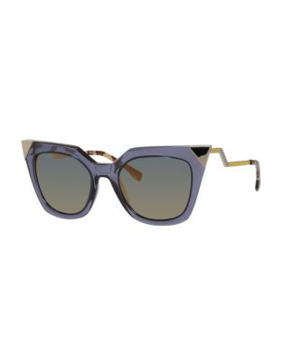 Fendi Crystal Cat-Eye Sunglasses - BLUE GREY