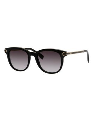 Fendi Rectangular 0021/S Sunglasses - BLACK CRYSTAL
