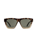 Le Specs New Wave 55mm Wayfarer Sunglasses - KHAKI