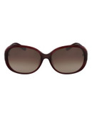 Ferragamo Round Sunglasses SF613S - RED HAVANA