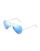 Ray-Ban Original Classic Aviator Sunglasses - MATTE GOLD/BLUE MIRRORED LENSES (112/17) - 55 MM
