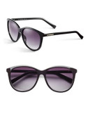 Calvin Klein 58mm Round Sunglasses - BLACK
