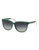 Ralph By Ralph Lauren Eyewear Script Logo 57mm Square Sunglasses - GREEN