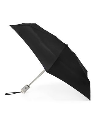 Totes Automatic Open-Close Signature Compact Umbrella - BLACK