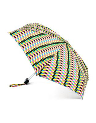 Lulu Guinness Tiny2 Lips Grid Umbrella - MULTI STRIPE