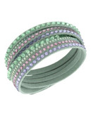Swarovski Fabric Swarovski Crystal Wrap Bracelet - LIGHT GREEN
