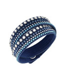 Swarovski Fabric Swarovski Crystal Slake Wrap Bracelet - BLUE