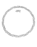Swarovski Silver Tone Swarovski Crystal Curled Collar Necklace - SILVER