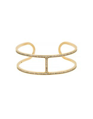 Michael Kors Heritage Maritime Gold Clear H Cuff - GOLD