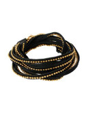 Diane Von Furstenberg Belle de Jour Black and Gold Multi Row Toggle Wrap Bracelet - BLACK