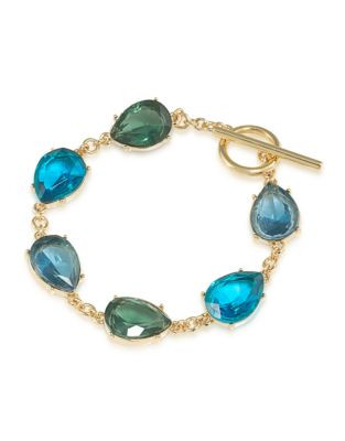 Carolee Teardrop Stone Toggle Bracelet - LIGHT BLUE